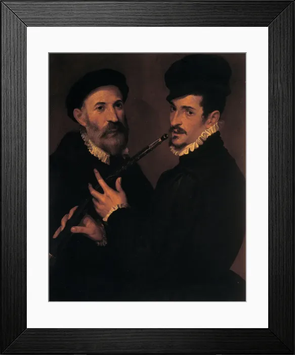 Framed Print : Double portrait of musicians, 1579. Artist: Passerotti, Bartolomeo (1529-1592) Framed Print : Double portrait of musicians, 1579. Artist: Passerotti, Bartolomeo (1529-1592)