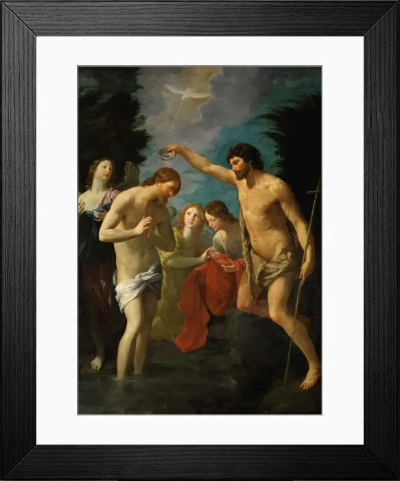 Framed Print : The Baptism of Christ, c. 1623. Artist: Reni, Guido (1575-1642) Framed Print : The Baptism of Christ, c. 1623. Artist: Reni, Guido (1575-1642)