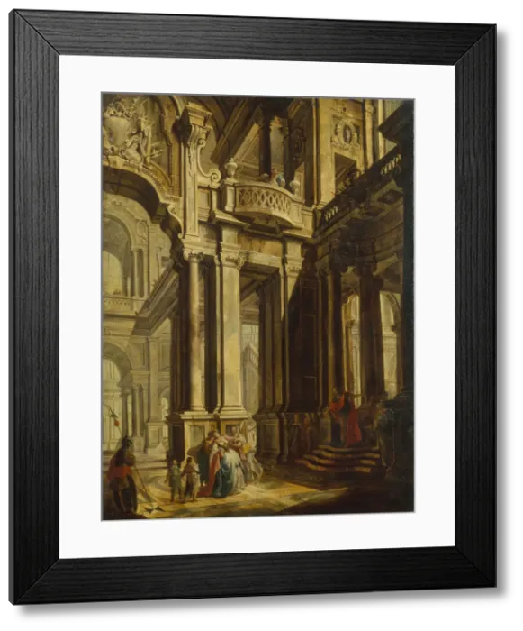 Framed Print : Esther before Ahasuerus. Artist: Bigari, Vittorio Maria (1692-1776) Framed Print : Esther before Ahasuerus. Artist: Bigari, Vittorio Maria (1692-1776)