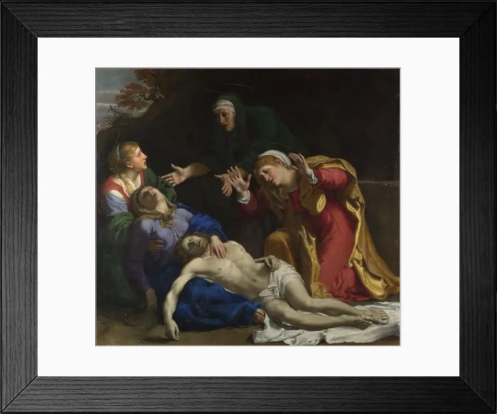 Framed Print : The Dead Christ Mourned (The Three Maries), ca 1604. Artist: Carracci, Annibale (1560-1609) Framed Print : The Dead Christ Mourned (The Three Maries), ca 1604. Artist: Carracci, Annibale (1560-1609)