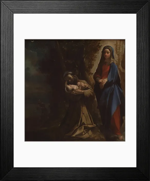 Framed Print : The Vision of Saint Francis, ca 1586. Artist: Carracci, Lodovico (1555-1619)