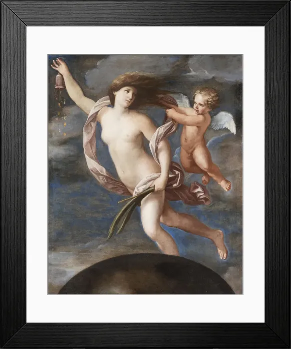 Framed Print : Fortuna and Cupid. Artist: Sirani, Elisabetta (1638-1665) Framed Print : Fortuna and Cupid. Artist: Sirani, Elisabetta (1638-1665)