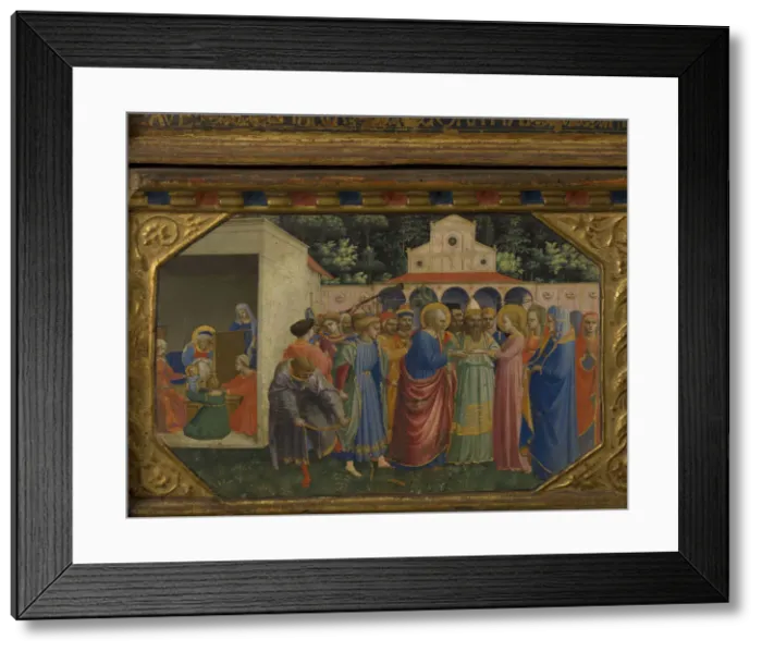 Framed Print : Mary and Joseph (The Annunciation retable with 5 Predella scenes), 1430-1432. Artist: Angelico, Fra Giovanni, da Fiesole (ca. 1400-1455) Framed Print : Mary and Joseph (The Annunciation retable with 5 Predella scenes), 1430-1432. Artist: Angelico, Fra Giovanni, da Fiesole (ca. 1400-1455)