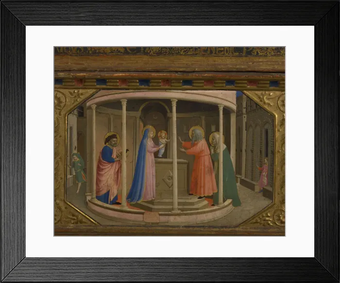 Framed Print : The Presentation in the Temple (The Annunciation retable with 5 Predella scenes), 1430-1432. Artist: Angelico, Fra Giovanni, da Fiesole (ca. 1400-1455) Framed Print : The Presentation in the Temple (The Annunciation retable with 5 Predella scenes), 1430-1432. Artist: Angelico, Fra Giovanni, da Fiesole (ca. 1400-1455)