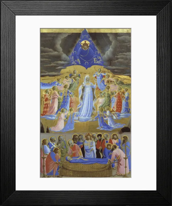 Framed Print : Death and Assumption of the Virgin, ca 1432. Artist: Angelico, Fra Giovanni, da Fiesole (ca. 1400-1455) Framed Print : Death and Assumption of the Virgin, ca 1432. Artist: Angelico, Fra Giovanni, da Fiesole (ca. 1400-1455)