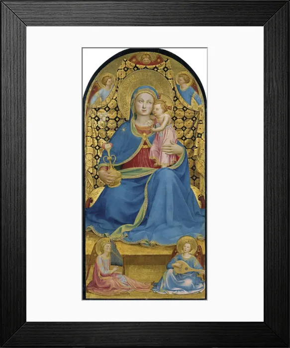 Framed Print : The Virgin of Humility (Madonna dell Umilita), c. 1433-1434. Artist: Angelico, Fra Giovanni, da Fiesole (ca. 1400-1455) Framed Print : The Virgin of Humility (Madonna dell Umilita), c. 1433-1434. Artist: Angelico, Fra Giovanni, da Fiesole (ca. 1400-1455)
