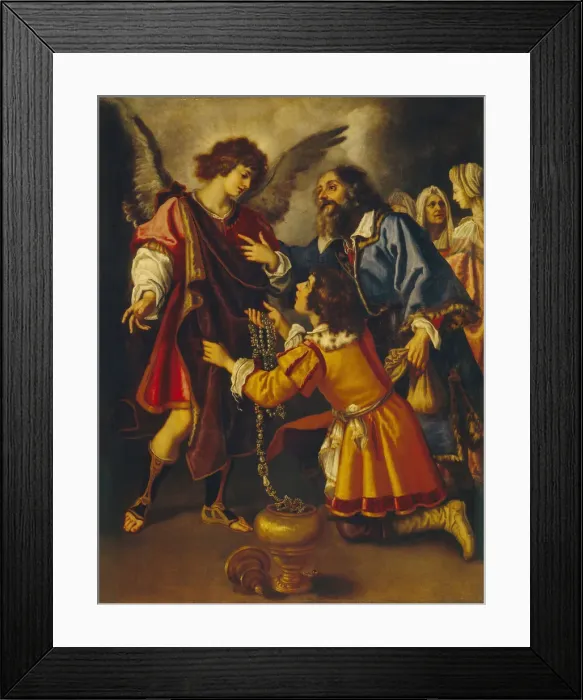 Framed Print : Tobiass Farewell to the Angel, First third of 17th cen Artist: Bilivert, Giovanni (1585-1644) Framed Print : Tobiass Farewell to the Angel, First third of 17th cen Artist: Bilivert, Giovanni (1585-1644)