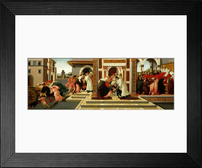 Framed Print : Last Miracle and the Death of Saint Zenobius, c. 1500. Artist: Botticelli, Sandro (1445-1510) Framed Print : Last Miracle and the Death of Saint Zenobius, c. 1500. Artist: Botticelli, Sandro (1445-1510)