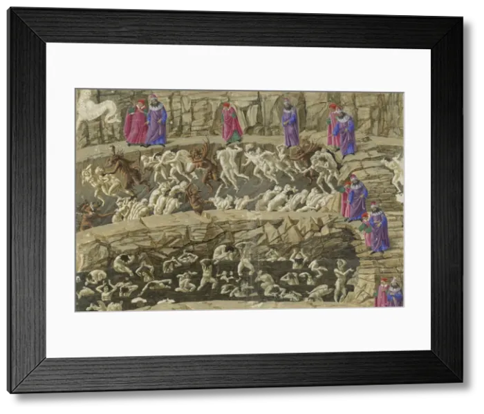 Framed Print : Illustration to the Divine Comedy by Dante Alighieri, 1480-1490. Artist: Botticelli, Sandro (1445-1510) Framed Print : Illustration to the Divine Comedy by Dante Alighieri, 1480-1490. Artist: Botticelli, Sandro (1445-1510)