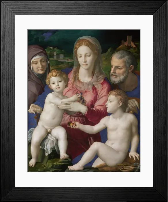 Framed Print : The Holy Family with Saints Anne and John the Baptist, 1546. Artist: Bronzino, Agnolo (1503-1572) Framed Print : The Holy Family with Saints Anne and John the Baptist, 1546. Artist: Bronzino, Agnolo (1503-1572)