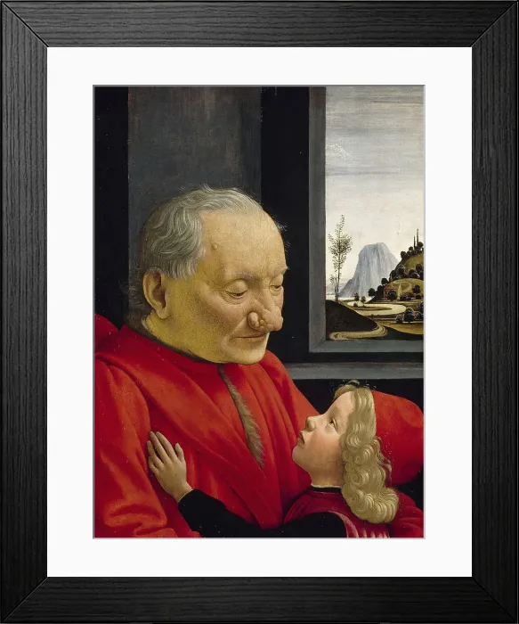 Framed Print : An Old Man and His Grandson, 1488. Artist: Ghirlandaio, Domenico (1449?1494) Framed Print : An Old Man and His Grandson, 1488. Artist: Ghirlandaio, Domenico (1449?1494)