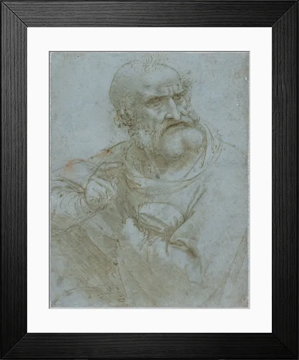 Framed Print : Half-Length Figure of an Apostle, 1493-1495. Artist: Leonardo da Vinci (1452-1519) Framed Print : Half-Length Figure of an Apostle, 1493-1495. Artist: Leonardo da Vinci (1452-1519)