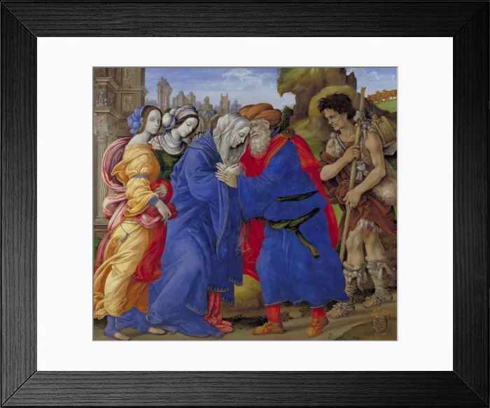 Framed Print : Meeting of Saints Joachim and Anne at the Golden Gate, 1497. Artist: Lippi, Filippino (1457-1504) Framed Print : Meeting of Saints Joachim and Anne at the Golden Gate, 1497. Artist: Lippi, Filippino (1457-1504)