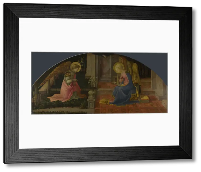 Framed Print : The Annunciation (Medici Panel), c. 1450. Artist: Lippi, Fra Filippo (1406-1469) Framed Print : The Annunciation (Medici Panel), c. 1450. Artist: Lippi, Fra Filippo (1406-1469)