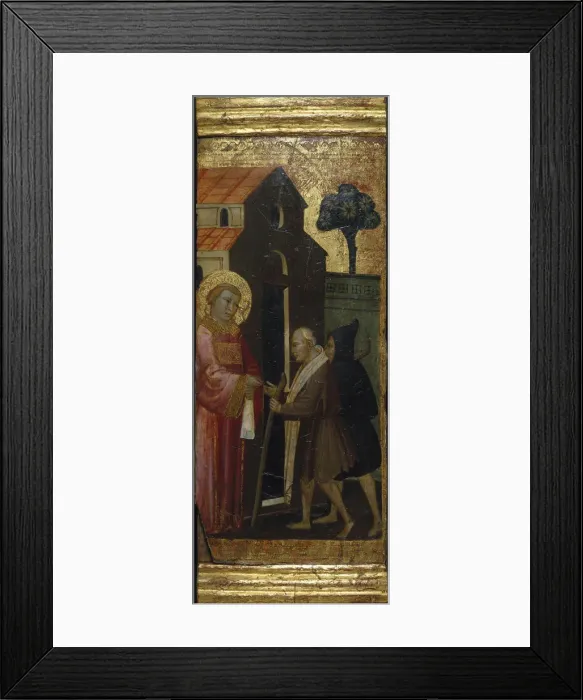 Framed Print : Saint Lawrence Distributing Alms to the Poor. Scenes from the Life of Saint Lawrence, predella, ca 1412. Artist: Lorenzo di Niccolo (active 1391-1414) Framed Print : Saint Lawrence Distributing Alms to the Poor. Scenes from the Life of Saint Lawrence, predella, ca 1412. Artist: Lorenzo di Niccolo (active 1391-1414)