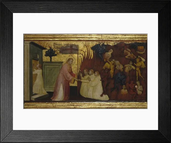 Framed Print : Saint Lawrence Liberates Souls from Purgatory. Scenes from the Life of Saint Lawrence, predella, ca 1412. Artist: Lorenzo di Niccolo (active 1391-1414) Framed Print : Saint Lawrence Liberates Souls from Purgatory. Scenes from the Life of Saint Lawrence, predella, ca 1412. Artist: Lorenzo di Niccolo (active 1391-1414)