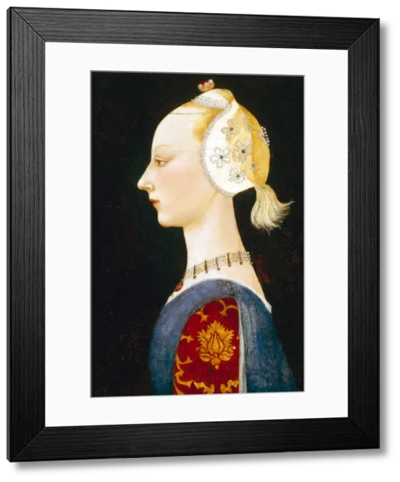 Framed Print : A Young Lady of Fashion, 1462-1465. Artist: Uccello, Paolo (1397-1475) Framed Print : A Young Lady of Fashion, 1462-1465. Artist: Uccello, Paolo (1397-1475)