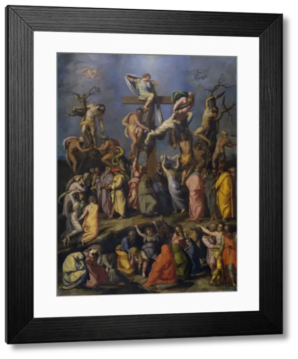 Framed Print : The Descent from the Cross, c. 1560. Artist: Allori, Alessandro (1535-1607) Framed Print : The Descent from the Cross, c. 1560. Artist: Allori, Alessandro (1535-1607)