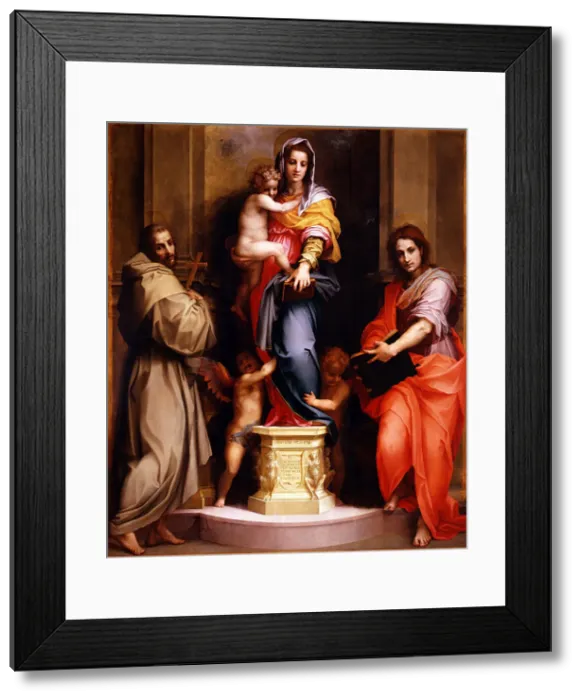 Framed Print : Madonna of the Harpies (Madonna delle Arpie), 1517. Artist: Andrea del Sarto (1486-1531) Framed Print : Madonna of the Harpies (Madonna delle Arpie), 1517. Artist: Andrea del Sarto (1486-1531)