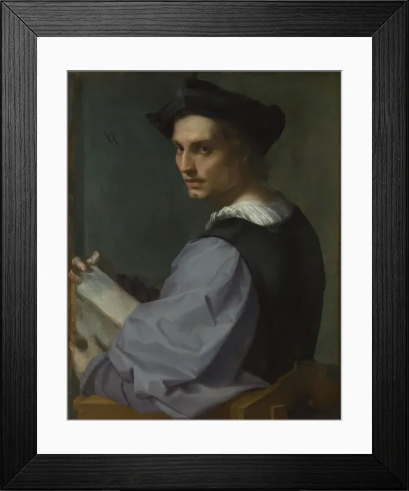Framed Print : Portrait of a Young Man, ca 1518. Artist: Andrea del Sarto (1486-1531) Framed Print : Portrait of a Young Man, ca 1518. Artist: Andrea del Sarto (1486-1531)