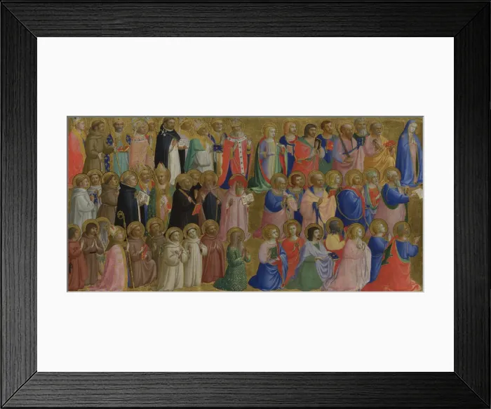 Framed Print : The Virgin Mary with the Apostles and Other Saints (Panel from Fiesole San Domenico Altarpiece), c. 1423-1424. Artist: Angelico, Fra Giovanni, da Fiesole (ca. 1400-1455) Framed Print : The Virgin Mary with the Apostles and Other Saints (Panel from Fiesole San Domenico Altarpiece), c. 1423-1424. Artist: Angelico, Fra Giovanni, da Fiesole (ca. 1400-1455)