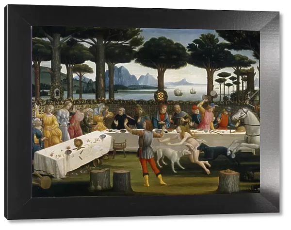 The Story of Nastagio degli Onesti (Third episode), ca 1483. Artist: Botticelli, Sandro (1445-1510)