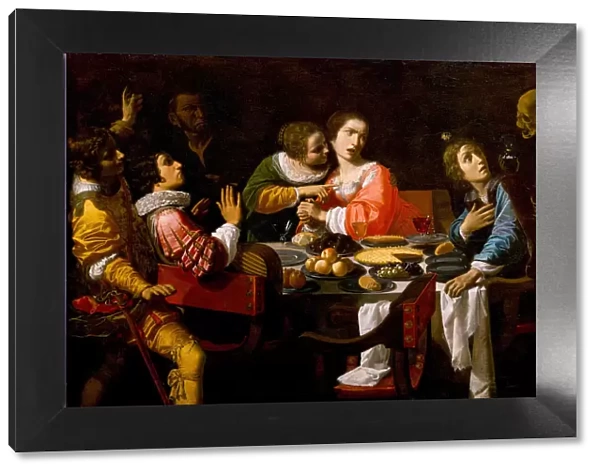 Death Comes to the Banquet Table (Memento Mori), c. 1635. Artist: Martinelli, Giovanni (1604-1659)