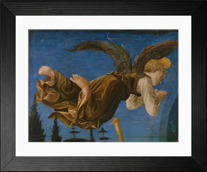 Framed Print : Angel (Panel of the Pistoia Santa Trinita Altarpiece), 1455-1460. Artist: Pesellino, Francesco di Stefano (1422-1457) Framed Print : Angel (Panel of the Pistoia Santa Trinita Altarpiece), 1455-1460. Artist: Pesellino, Francesco di Stefano (1422-1457)