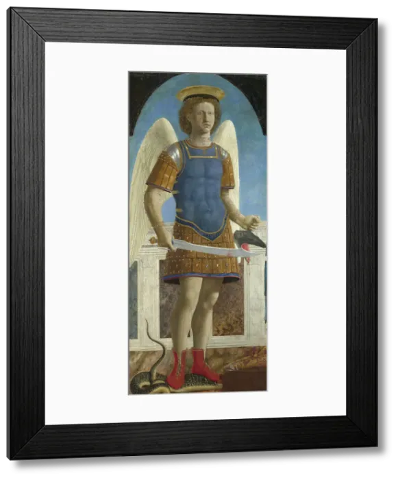 Framed Print : Saint Michael the Archangel, 1469. Artist: Piero della Francesca (ca 1415-1492) Framed Print : Saint Michael the Archangel, 1469. Artist: Piero della Francesca (ca 1415-1492)