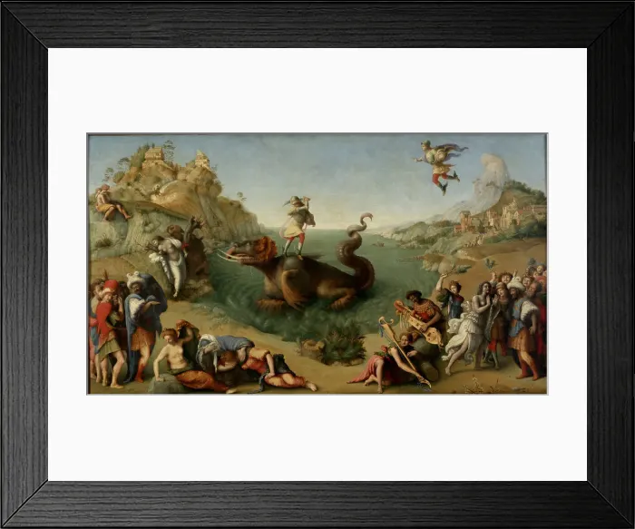 Framed Print : Andromeda freed by Perseus, 1510-1515. Artist: Piero di Cosimo (ca 1462-ca 1521) Framed Print : Andromeda freed by Perseus, 1510-1515. Artist: Piero di Cosimo (ca 1462-ca 1521)