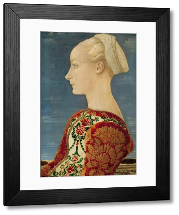 Framed Print : Profile Portrait of a Young Lady, 1465. Artist: Pollaiuolo, Antonio (ca 1431-1498) Framed Print : Profile Portrait of a Young Lady, 1465. Artist: Pollaiuolo, Antonio (ca 1431-1498)