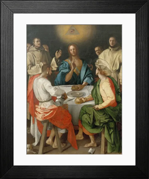 Framed Print : The Supper at Emmaus, 1525. Artist: Pontormo (1494-1557) Framed Print : The Supper at Emmaus, 1525. Artist: Pontormo (1494-1557)