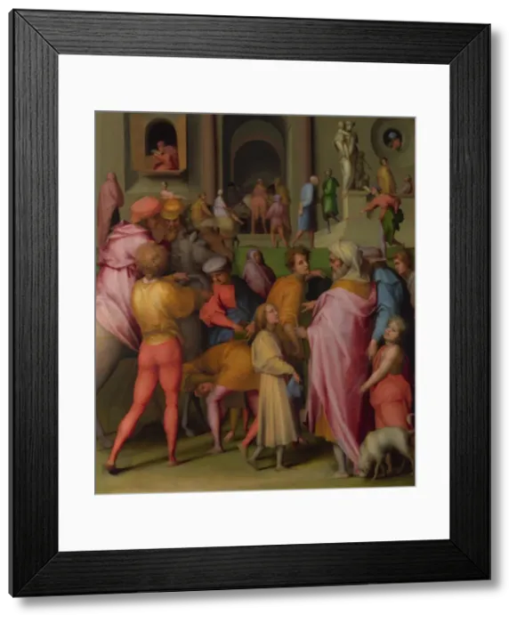 Framed Print : Joseph sold to Potiphar (from Scenes from the Story of Joseph), ca 1515. Artist: Pontormo (1494-1557) Framed Print : Joseph sold to Potiphar (from Scenes from the Story of Joseph), ca 1515. Artist: Pontormo (1494-1557)