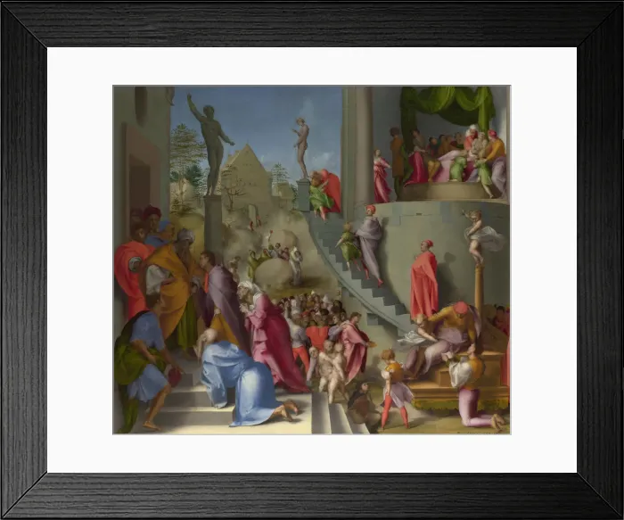 Framed Print : Joseph with Jacob in Egypt (from Scenes from the Story of Joseph), ca 1515. Artist: Pontormo (1494-1557) Framed Print : Joseph with Jacob in Egypt (from Scenes from the Story of Joseph), ca 1515. Artist: Pontormo (1494-1557)