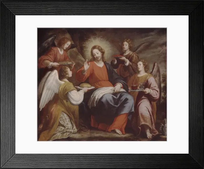 Framed Print : Angels ministering to Christ in the Wilderness. Artist: Rosselli, Matteo (1578-1650) Framed Print : Angels ministering to Christ in the Wilderness. Artist: Rosselli, Matteo (1578-1650)