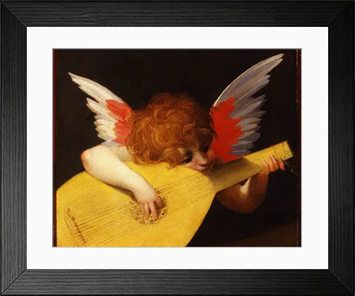 Framed Print : Musical Angel, 1521. Artist: Rosso Fiorentino (1495-1540) Framed Print : Musical Angel, 1521. Artist: Rosso Fiorentino (1495-1540)