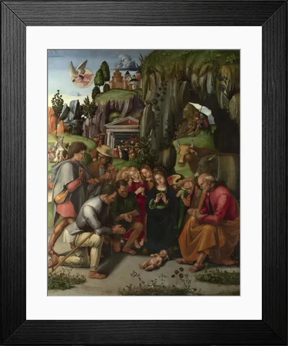 Framed Print : The Adoration of the Shepherds, c. 1496. Artist: Signorelli, Luca (ca 1441-1523) Framed Print : The Adoration of the Shepherds, c. 1496. Artist: Signorelli, Luca (ca 1441-1523)
