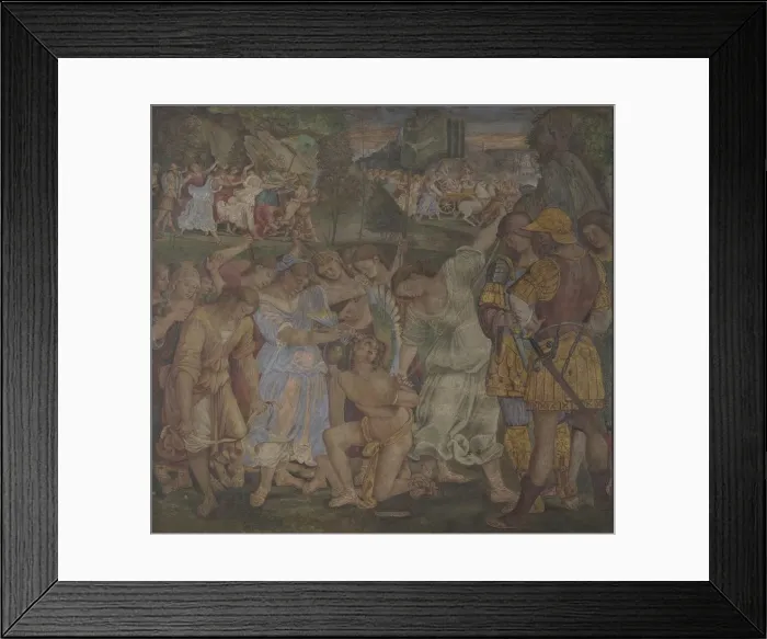 Framed Print : The Triumph of Chastity: Love Disarmed and Bound (Frescoes from Palazzo del Magnifico, Siena), 1509. Artist: Signorelli, Luca (ca 1441-1523) Framed Print : The Triumph of Chastity: Love Disarmed and Bound (Frescoes from Palazzo del Magnifico, Siena), 1509. Artist: Signorelli, Luca (ca 1441-1523)