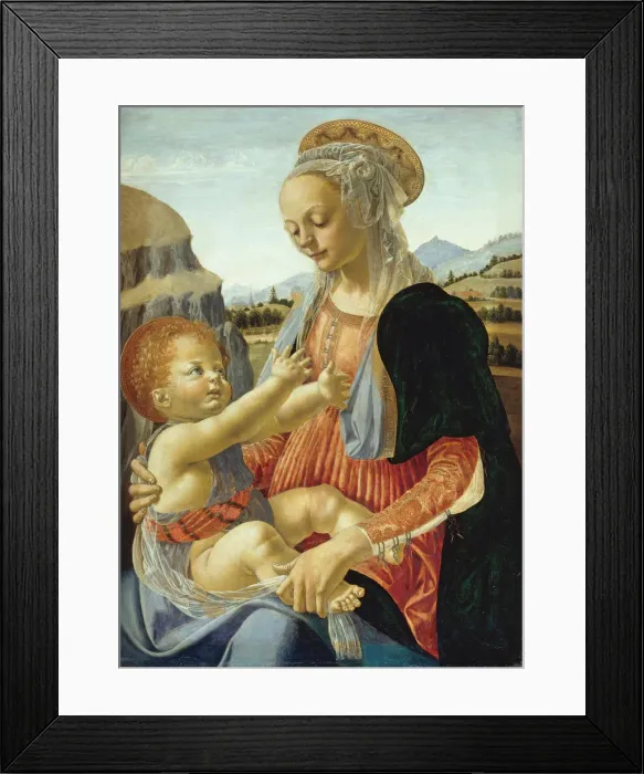 Framed Print : The Virgin and Child. Artist: Verrocchio, Andrea del (1437-1488) Framed Print : The Virgin and Child. Artist: Verrocchio, Andrea del (1437-1488)
