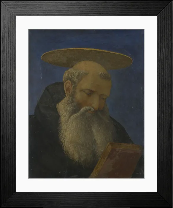 Framed Print : Head of a Tonsured, Bearded Saint (from Carnesecchi Tabernacle), c. 1440. Artist: Veneziano, Domenico (ca 1410-1461) Framed Print : Head of a Tonsured, Bearded Saint (from Carnesecchi Tabernacle), c. 1440. Artist: Veneziano, Domenico (ca 1410-1461)