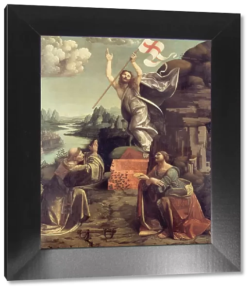 The Resurrection of Christ with Saints Leonard of Noblac and Lucia, ca 1491. Artist: Boltraffio, Giovanni Antonio (1467-1516)
