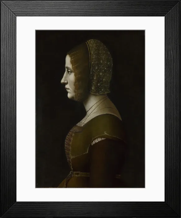 Framed Print : Portrait of a Woman in Profile, c. 1495. Artist: De Predis, Giovanni Ambrogio (1455-1509) Framed Print : Portrait of a Woman in Profile, c. 1495. Artist: De Predis, Giovanni Ambrogio (1455-1509)