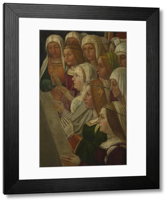 Framed Print : Female Members of a Confraternity, c. 1500. Artist: Italian master Framed Print : Female Members of a Confraternity, c. 1500. Artist: Italian master