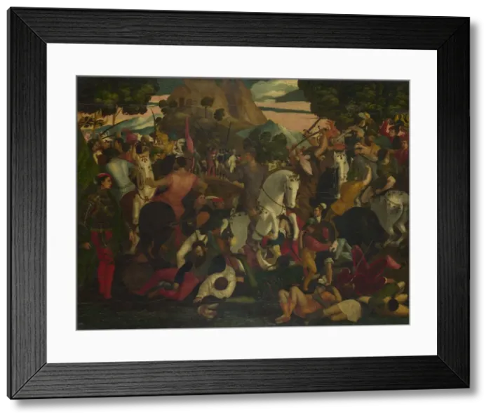 Framed Print : A Battle, 1530s. Artist: Italian master Framed Print : A Battle, 1530s. Artist: Italian master