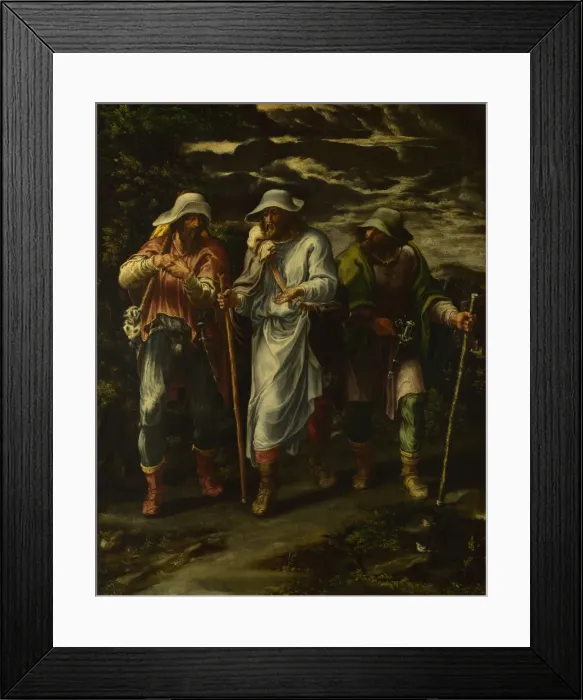 Framed Print : The Walk to Emmaus, c. 1570. Artist: Orsi, Lelio (1511-1587) Framed Print : The Walk to Emmaus, c. 1570. Artist: Orsi, Lelio (1511-1587)