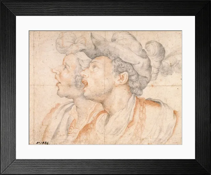 Framed Print : Two Youths Heads, ca 1590. Artist: Procaccini, Camillo (1561-1629) Framed Print : Two Youths Heads, ca 1590. Artist: Procaccini, Camillo (1561-1629)
