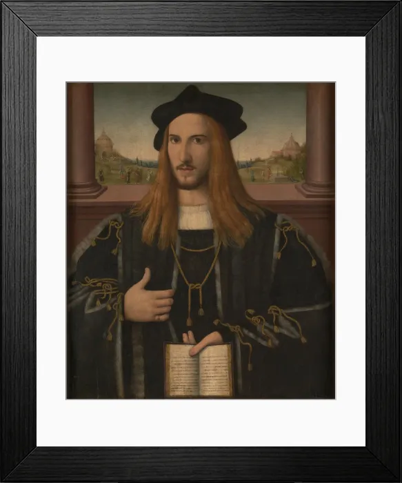 Framed Print : Portrait of Alberto Pio, 1512. Artist: Loschi, Bernardino (1460-1540) Framed Print : Portrait of Alberto Pio, 1512. Artist: Loschi, Bernardino (1460-1540)
