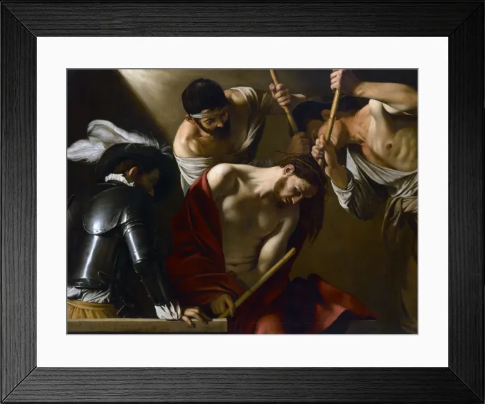 Framed Print : Christ Crowned with Thorns, 1603-1604. Artist: Caravaggio, Michelangelo (1571-1610) Framed Print : Christ Crowned with Thorns, 1603-1604. Artist: Caravaggio, Michelangelo (1571-1610)
