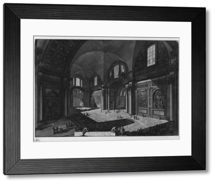 Framed Print : Interior of the basilica of Santa Maria degli Angeli (former baths of Diocletian), Between 1765 and 1775. Artist: Piranesi, Giovanni Battist (1720-1778) Framed Print : Interior of the basilica of Santa Maria degli Angeli (former baths of Diocletian), Between 1765 and 1775. Artist: Piranesi, Giovanni Battist (1720-1778)