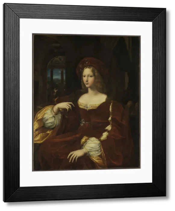 Framed Print : Portrait de Dona Isabel de Requesens, vice-reine de Naples (1500-1577), ca 1518. Artist: Raphael (1483-1520) Framed Print : Portrait de Dona Isabel de Requesens, vice-reine de Naples (1500-1577), ca 1518. Artist: Raphael (1483-1520)